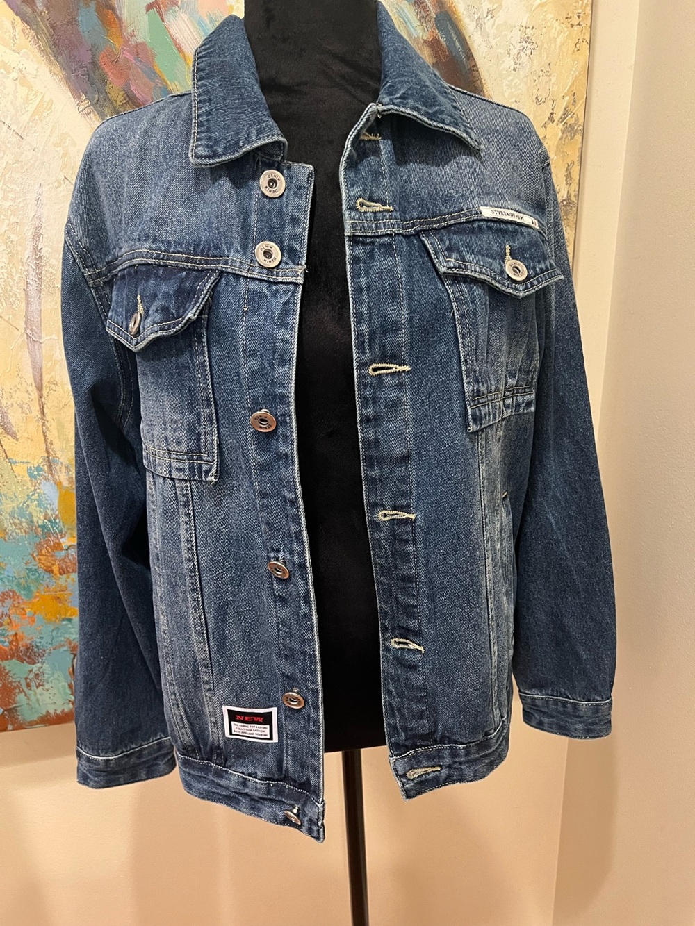 Boys Oversized Denim Jacket Large/XL | New | Medium Wash Jean Jacket